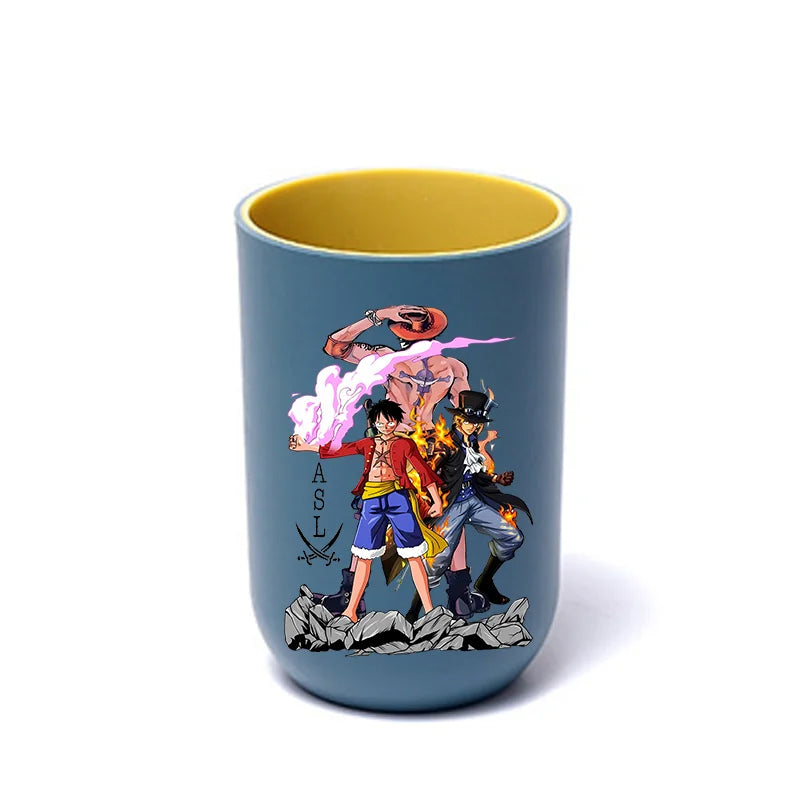 One Pieces Luffy Kids Toothbrush Mugs Cute Girls Boys Mouth Washing Cups