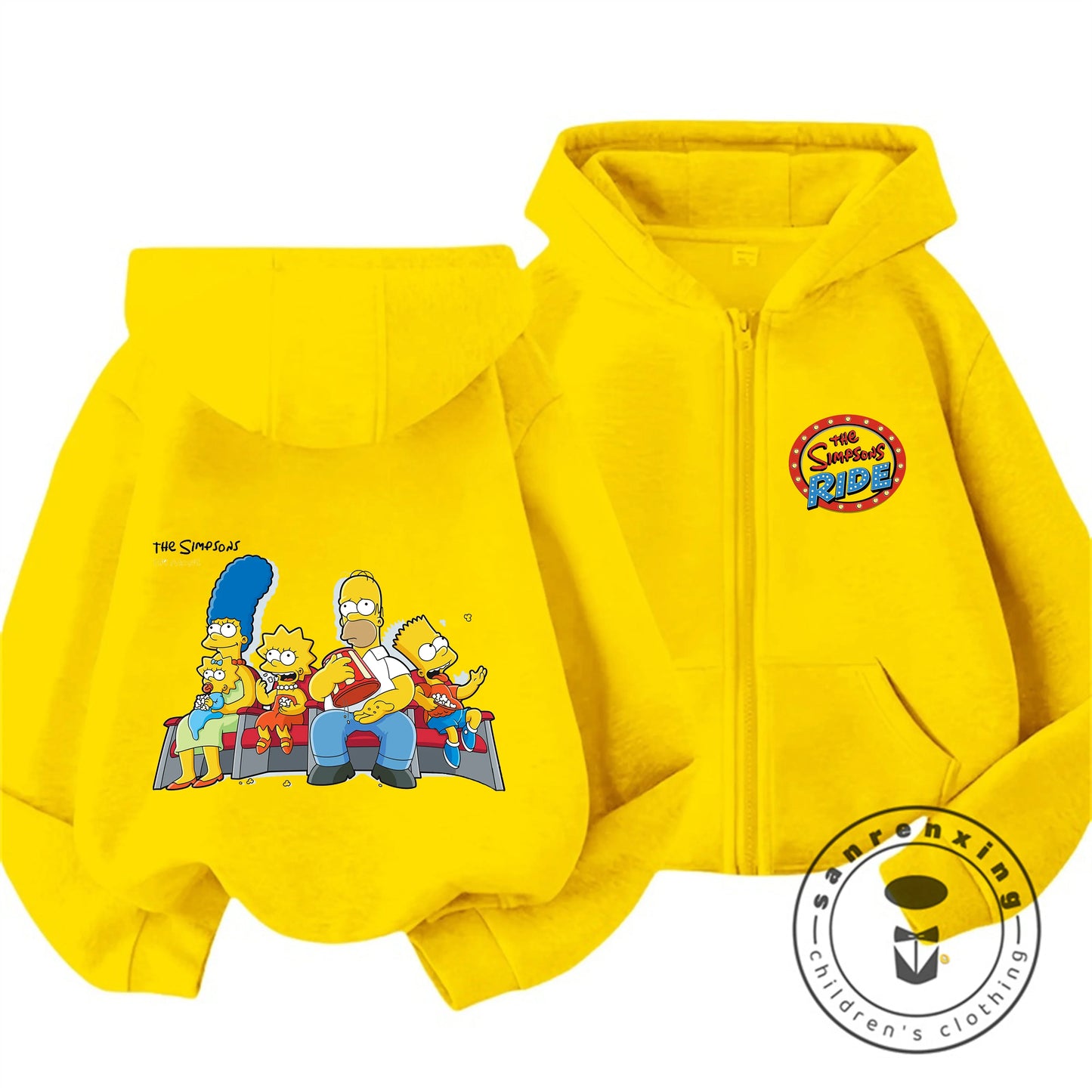 Children The Simpsons Cartoon Zip Hoodie Autumn Winter Boys Girls Cute Kawaii Trendy New Kids Hooded Sweatshirt 3 14 Years