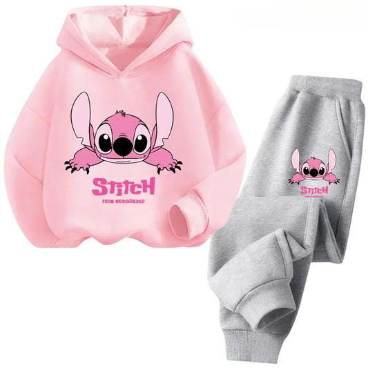 NEW Stitch Kawaii 2026 Children Hoodie Pullover Sweatshirt Anime Cartoon Kids Casual Autumn Winter Fashion Boys Girls Clothing