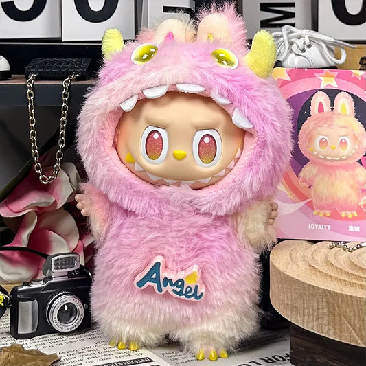 POP MART LABUBU V3 Big Into Energy Pink Monster Authentic Dressed Doll Set with Clothes Outfit Included Original Figure Gift