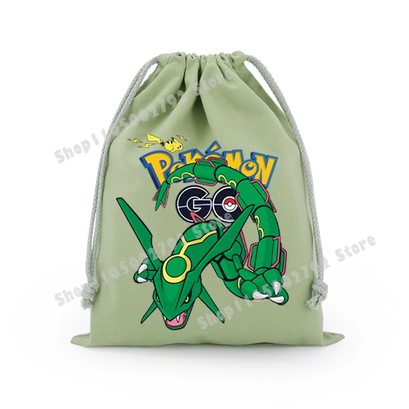 Pokemons Pikachu Storage Drawstring Bag Party Candy Package Cartoon Gengar Charizard Portable Boy Key Pouch Kids Gift Bags