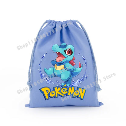 Pokemons Pikachu Storage Drawstring Bag Party Candy Package Cartoon Gengar Charizard Portable Boy Key Pouch Kids Gift Bags