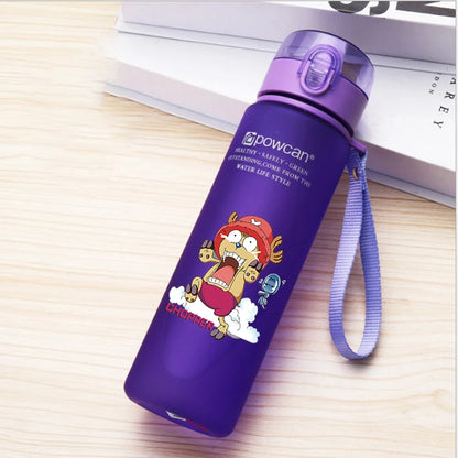 650ml Ones Piece Kids Water Bottle Sport Anime Zoro-Luffy-Cute Boy Travel Lifting Rope Portable Drink Water Bottle Birthday Gift