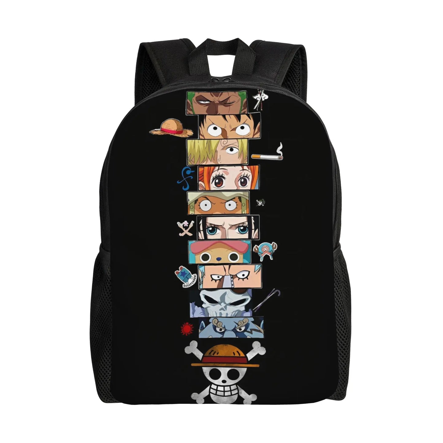 One Piece Luffy  Casual Backpack Durable Student Hiking Travel Cartoon  Daypack for Men Women College Shoulder Bag