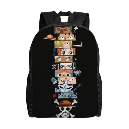 One Piece Luffy  Casual Backpack Durable Student Hiking Travel Cartoon  Daypack for Men Women College Shoulder Bag