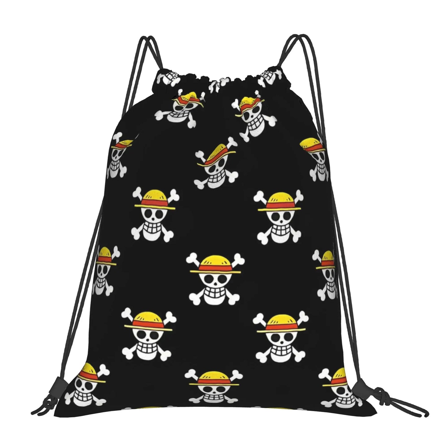 One Piece Zoro Skull Backpack Drawstring Sports Bags Gym Bag Water Resistant  String Sackpack for Exercise