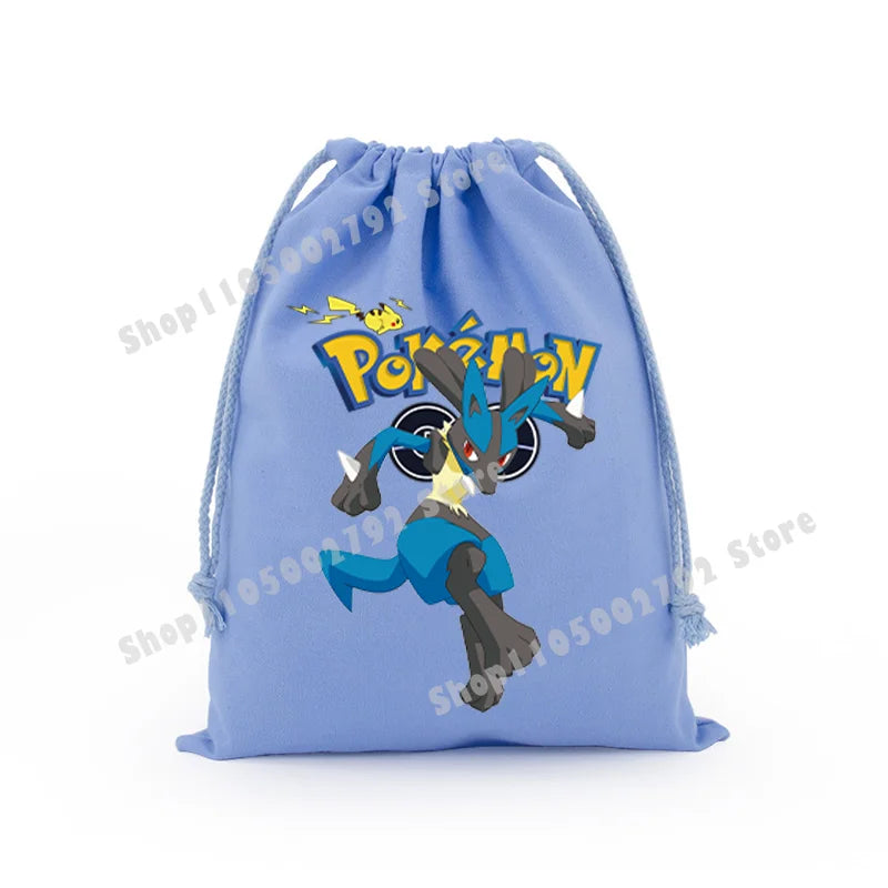 Pokemons Pikachu Storage Drawstring Bag Party Candy Package Cartoon Gengar Charizard Portable Boy Key Pouch Kids Gift Bags