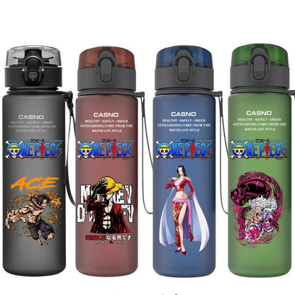 560ML One Piece Water Cup Children Portable Plastic Cartoon Luffy Nami Ace Outdoor Large Capacity Sport Water Drinking Bottle