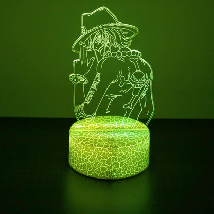 One Piece Zoro Luffy Nami Anime Night Lights Action Figure 3D LED Color Changing Toys Doll Usopp Sanji Chopper Hancock
