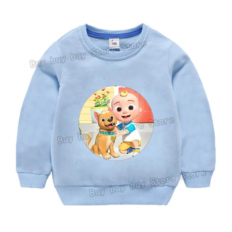 Cocomelons Sweatshirt Kids Cartoon Cotton Pullover Long Sleeve Clothing Boys Girls Hoodie Autumn Spring Tops Clothes Sportswear