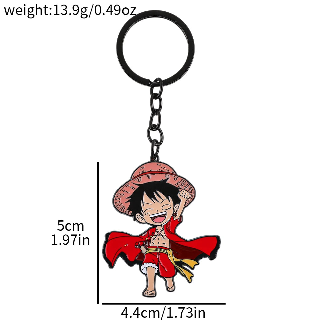 One Piece Anime Keychain Set - Monkey D. Luffy & Roronoa Zoro Cartoon Characters Backpack Decoration Collectible Gift