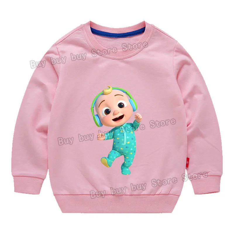 Cocomelons Sweatshirt Kids Cartoon Cotton Pullover Long Sleeve Clothing Boys Girls Hoodie Autumn Spring Tops Clothes Sportswear