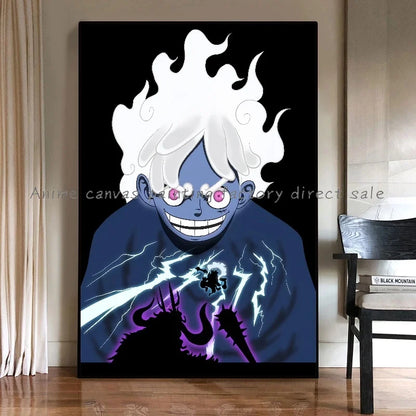 Anime Luffy Poster Printing Canvas Painting Home Living Room Suitable for Bedroom Bar Cafe Entrance Art Wall Painting Decoration