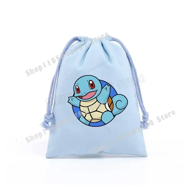 Pokemons Pikachu Storage Drawstring Bag Party Candy Package Cartoon Gengar Charizard Portable Boy Key Pouch Kids Gift Bags