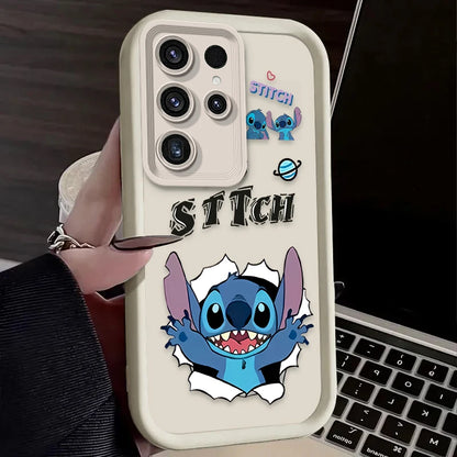 Cute Disney Stitch Phone Case for Samsung Galaxy S24 S25 S23 Ultra S22 S21 Plus FE A36 A56 A26 A16 A06 A15 A25 A35 A55 5G Cover