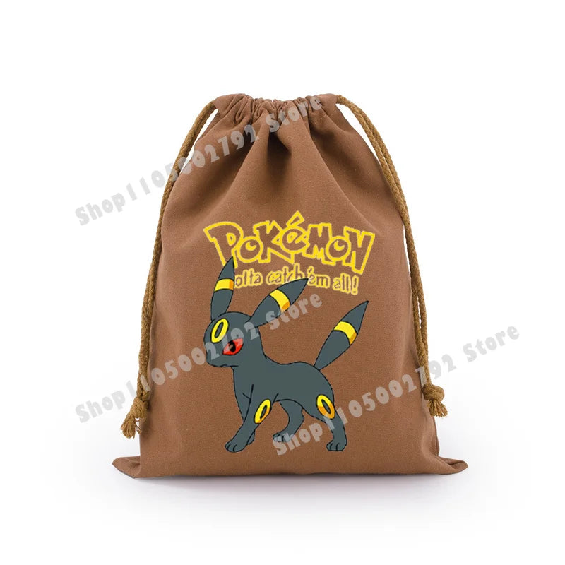 Pokemons Pikachu Storage Drawstring Bag Party Candy Package Cartoon Gengar Charizard Portable Boy Key Pouch Kids Gift Bags