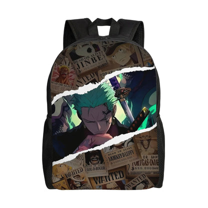 One Piece Luffy  Casual Backpack Durable Student Hiking Travel Cartoon  Daypack for Men Women College Shoulder Bag