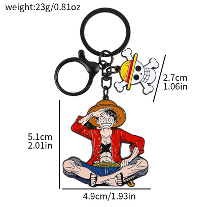 One Piece Anime Keychain Set - Monkey D. Luffy & Roronoa Zoro Cartoon Characters Backpack Decoration Collectible Gift