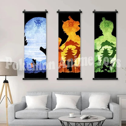 Home Decoration Anime Wall One Piece Artwork Luffy Painting Zoro Hanging Scrolls Sanji Canvas Printed Janpanese Picture Poster