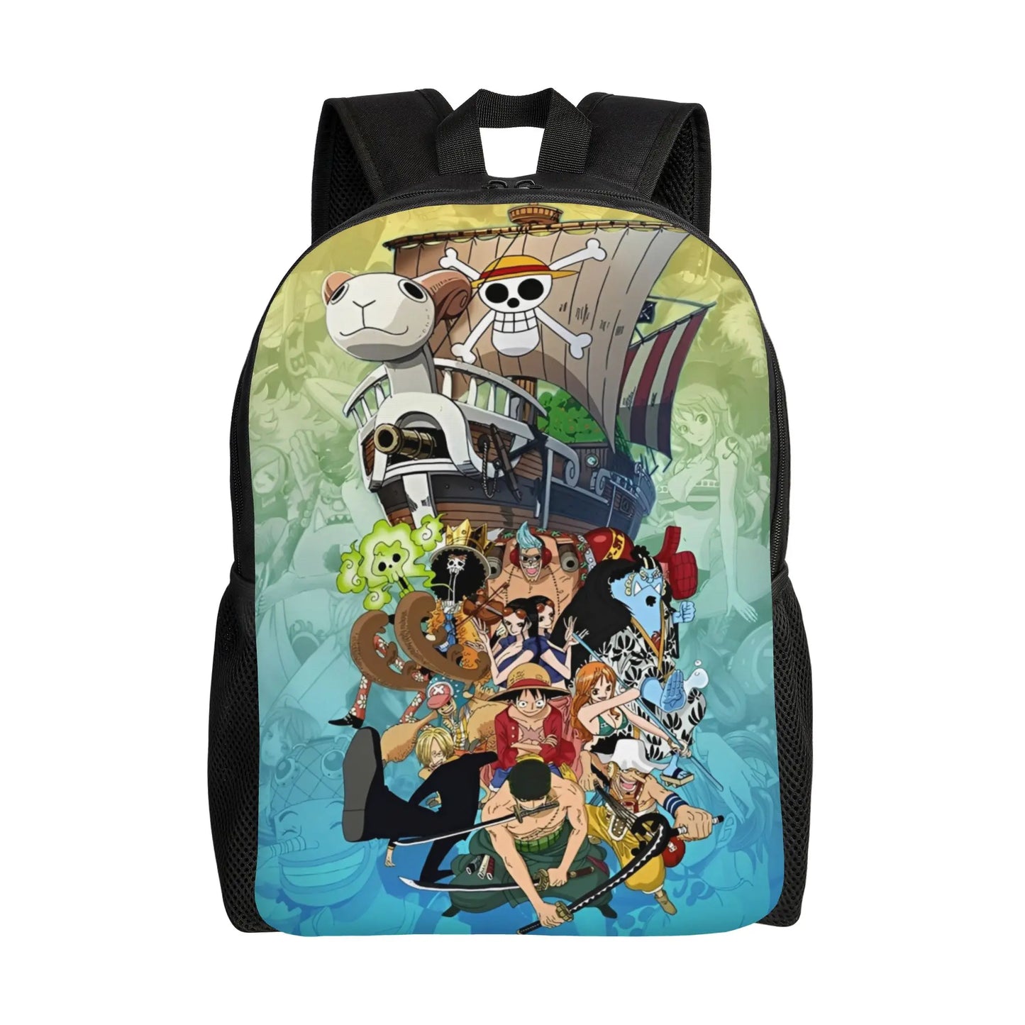 One Piece Luffy  Casual Backpack Durable Student Hiking Travel Cartoon  Daypack for Men Women College Shoulder Bag