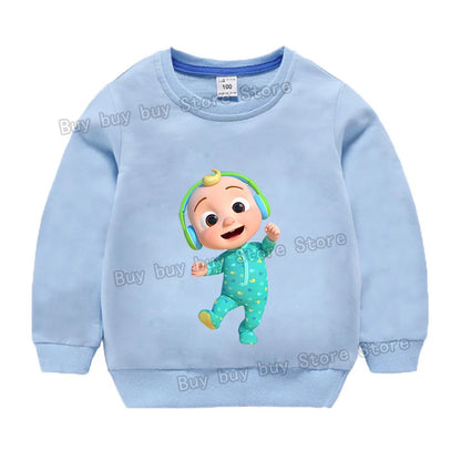Cocomelons Sweatshirt Kids Cartoon Cotton Pullover Long Sleeve Clothing Boys Girls Hoodie Autumn Spring Tops Clothes Sportswear