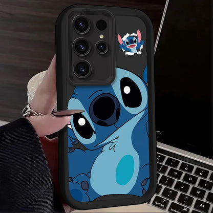 Cute Disney Stitch Phone Case for Samsung Galaxy S24 S25 S23 Ultra S22 S21 Plus FE A36 A56 A26 A16 A06 A15 A25 A35 A55 5G Cover