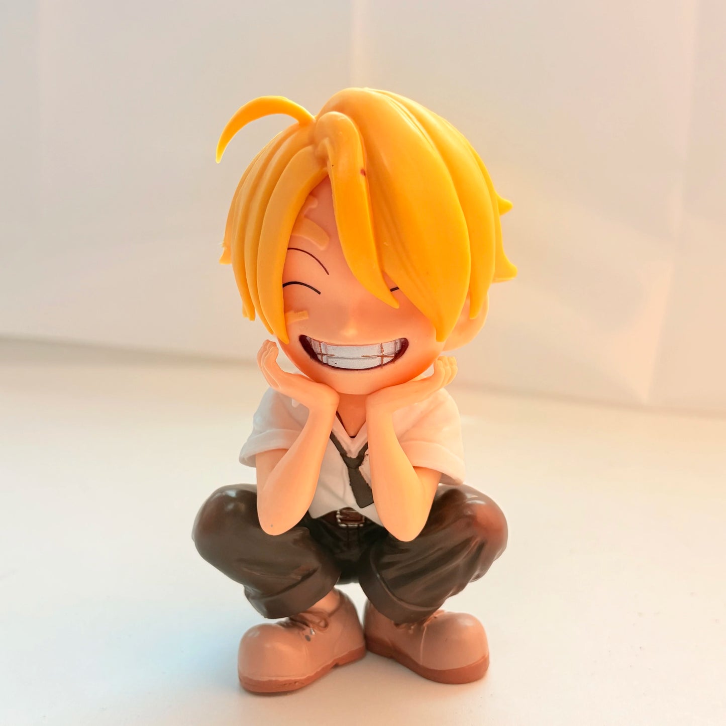 Bandai One Piece Series Figures – Luffy, Sanji, Zoro. Anime collectible model ornaments, perfect for desktop, car decoration and