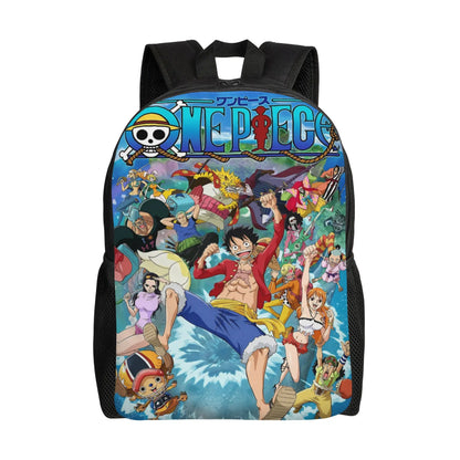 One Piece Luffy  Casual Backpack Durable Student Hiking Travel Cartoon  Daypack for Men Women College Shoulder Bag