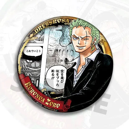 One Piece Zoro Anime Badge Pin Brooch Replica Collectible Shiny Film Medal Merchandise Accessories Gift for Fans Cosplay Party