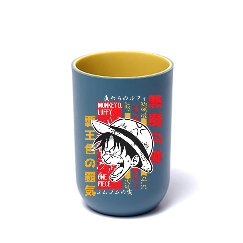 One Pieces Luffy Kids Toothbrush Mugs Cute Girls Boys Mouth Washing Cups