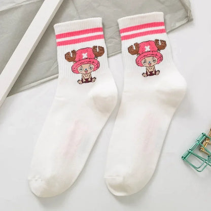 New One Piece Cotton Stockings Women Men Cute Socks Cartoon Anime Derivative Peripherals Basketball Sock Birthday Party Gifts