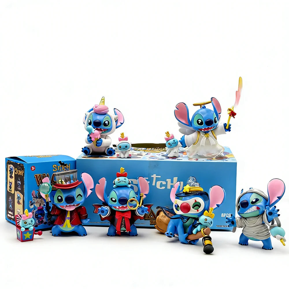 Disney Stitch Weird Diary Series Anime Figures Creative Cute Doll Statue Model Mystery blind box Toys Children Halloween gifts