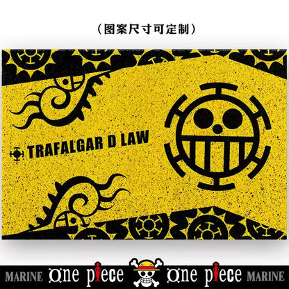 Hot Selling One Piece Anime Cartoon Home Entrance Silk Circle Floor Mat Cuttable Pvc Floor Door Mats Non-Slip Washable Mat Carpe