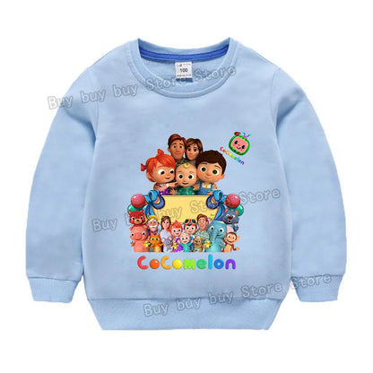 Cocomelons Sweatshirt Kids Cartoon Cotton Pullover Long Sleeve Clothing Boys Girls Hoodie Autumn Spring Tops Clothes Sportswear