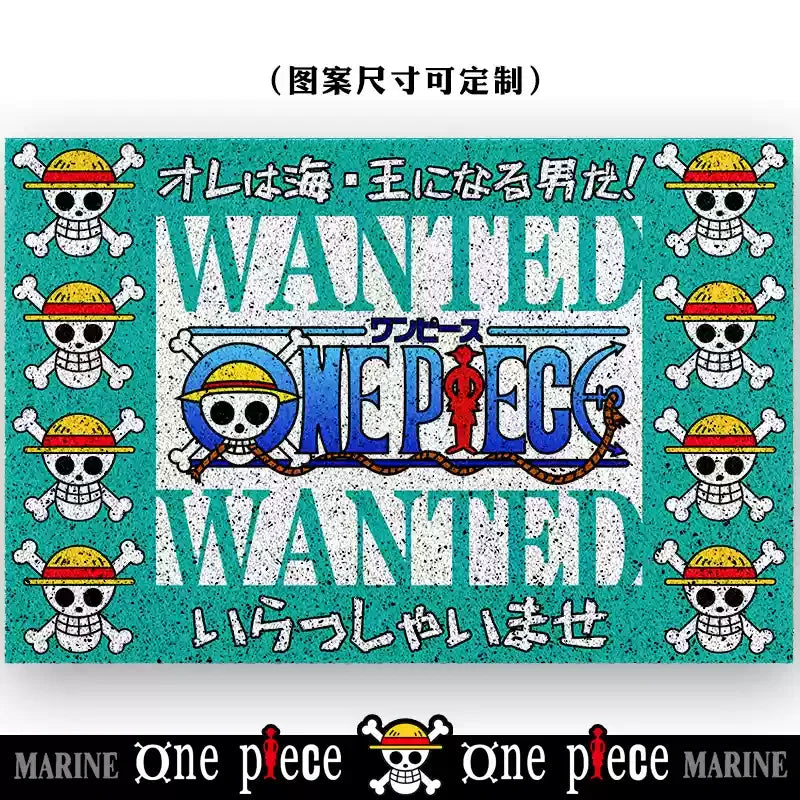 Hot Selling One Piece Anime Cartoon Home Entrance Silk Circle Floor Mat Cuttable Pvc Floor Door Mats Non-Slip Washable Mat Carpe