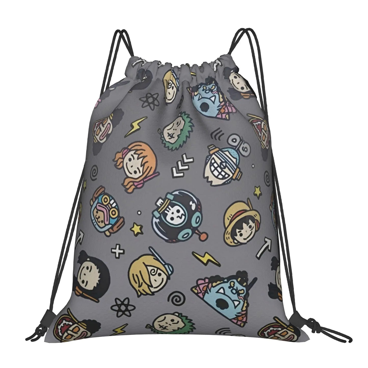 One Piece Zoro Skull Backpack Drawstring Sports Bags Gym Bag Water Resistant  String Sackpack for Exercise