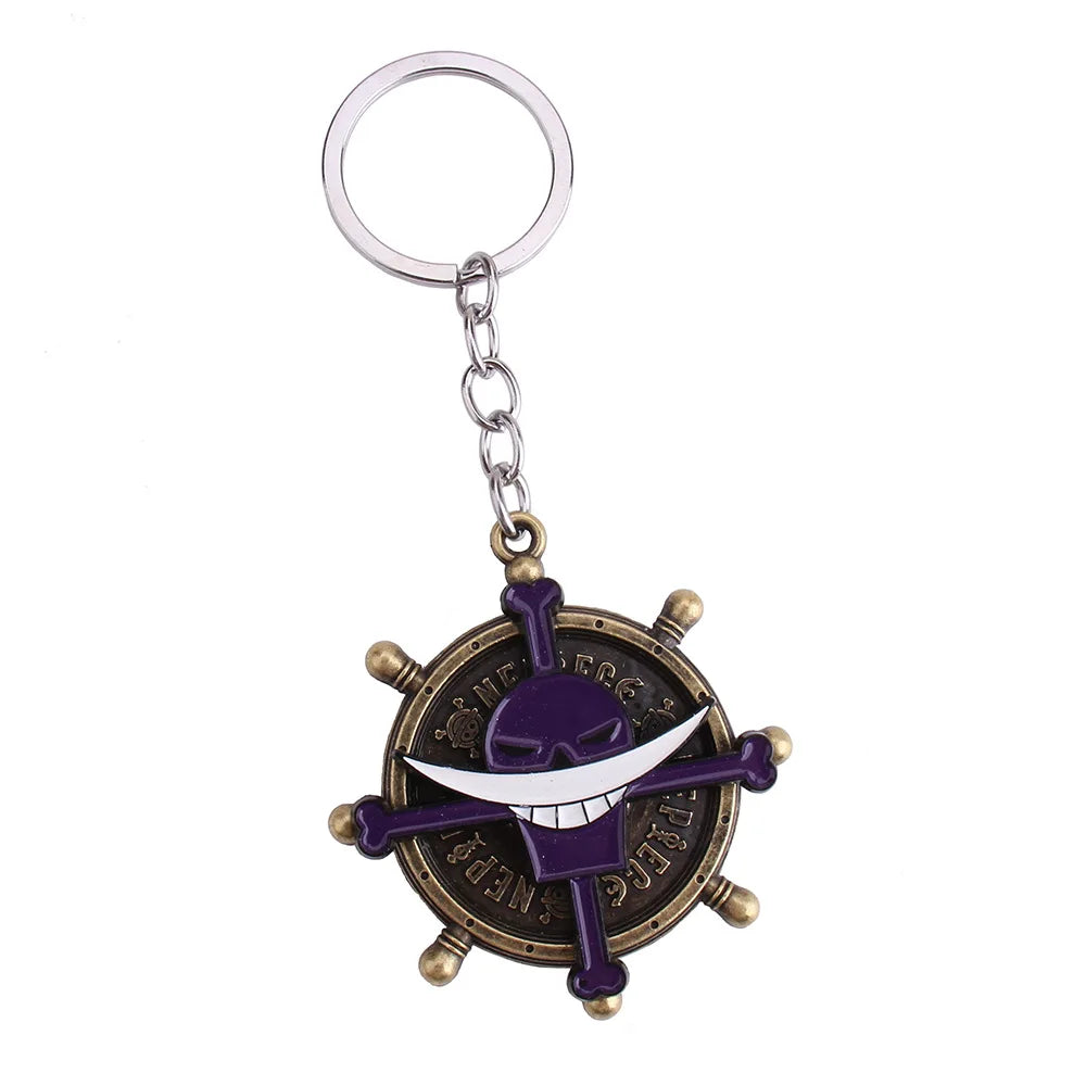 One Piece Luffy Anime Keychain, Cute Metal Cartoon   School Bag Ornament, Birthday Gift for