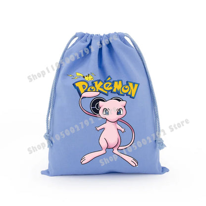 Pokemons Pikachu Storage Drawstring Bag Party Candy Package Cartoon Gengar Charizard Portable Boy Key Pouch Kids Gift Bags