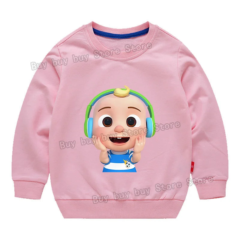 Cocomelons Sweatshirt Kids Cartoon Cotton Pullover Long Sleeve Clothing Boys Girls Hoodie Autumn Spring Tops Clothes Sportswear
