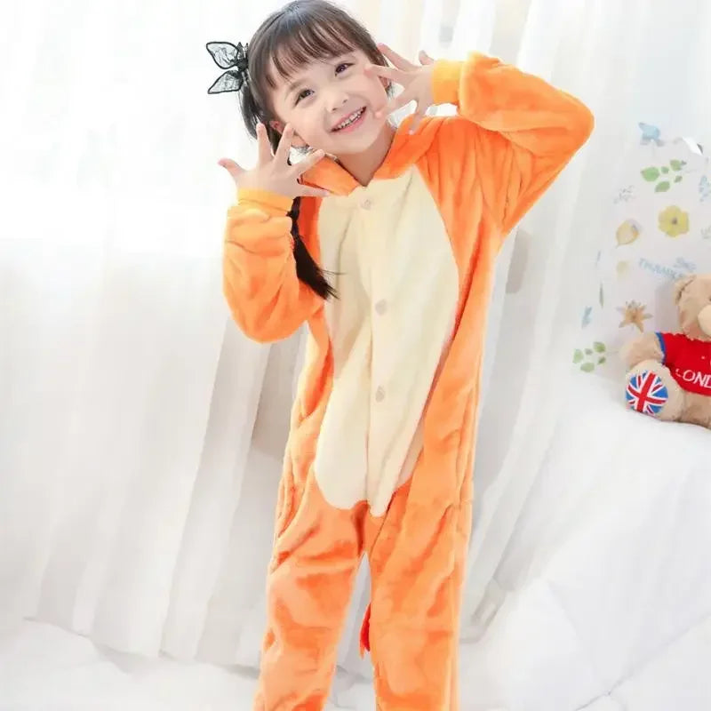 Onesie for Kids Charmander Flannel Cosplay Costume Halloween Kigurumi Children Full Body Pijama Christmas One-Piece Suit