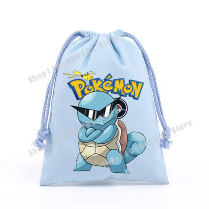 Pokemons Pikachu Storage Drawstring Bag Party Candy Package Cartoon Gengar Charizard Portable Boy Key Pouch Kids Gift Bags