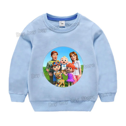 Cocomelons Sweatshirt Kids Cartoon Cotton Pullover Long Sleeve Clothing Boys Girls Hoodie Autumn Spring Tops Clothes Sportswear