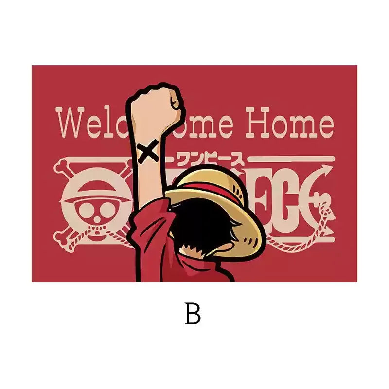 Hot Selling One Piece Anime Cartoon Home Entrance Silk Circle Floor Mat Cuttable Pvc Floor Door Mats Non-Slip Washable Mat Carpe