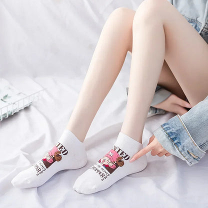 Hot Bandai ONE PIECE Men Boat Socks Luffy Chopper Anime Figure Cartoon Low Socks for Women Spring Summer 100% Cotton Socks