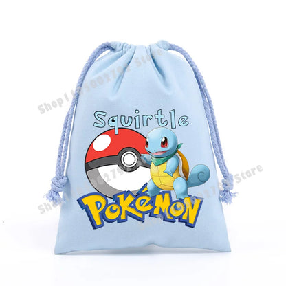 Pokemons Pikachu Storage Drawstring Bag Party Candy Package Cartoon Gengar Charizard Portable Boy Key Pouch Kids Gift Bags