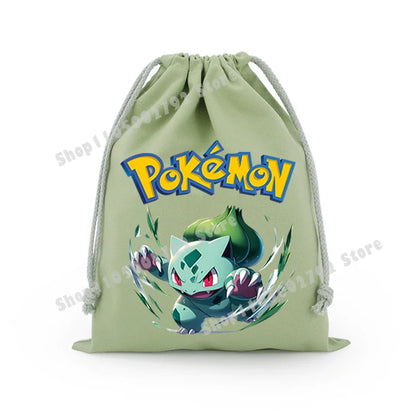 Pokemons Pikachu Storage Drawstring Bag Party Candy Package Cartoon Gengar Charizard Portable Boy Key Pouch Kids Gift Bags