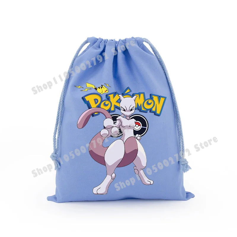 Pokemons Pikachu Storage Drawstring Bag Party Candy Package Cartoon Gengar Charizard Portable Boy Key Pouch Kids Gift Bags
