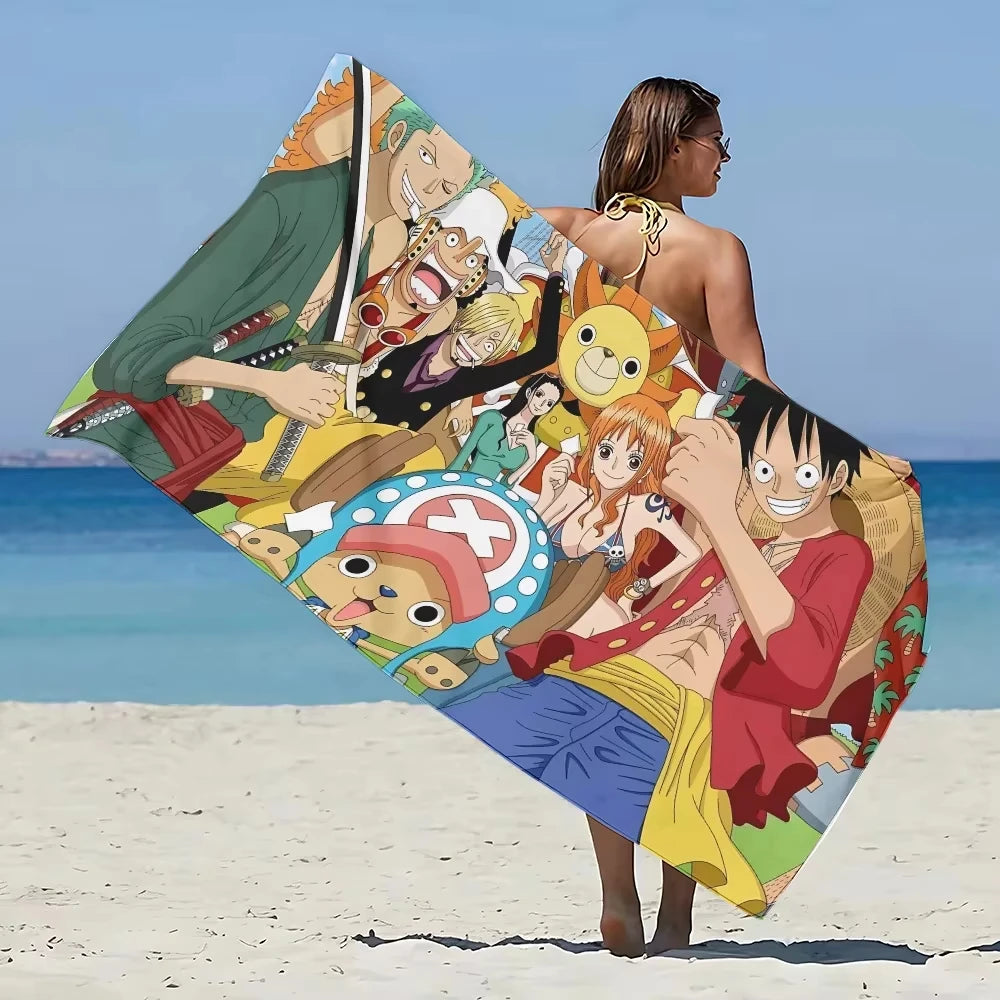 Anime One PIECES Luffys Gear 5 Beach Towel Microfiber Sand Free Quick Dry Pool Towels Gift for Women Travel Gym Shower Camping
