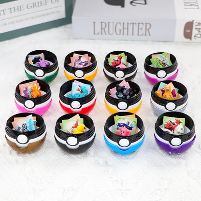 12PCS Pokemon Ball Pokeball Pikachu Pokeball Action Figure Cartoon Anime Kawaii Doll Poke Ball Collection Kids Birthday Gifts