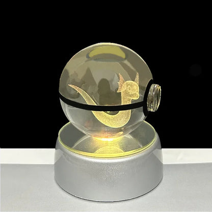 Pokemon 3D Crystal Ball Anime Game Pokeball Rainbow Led Night Light